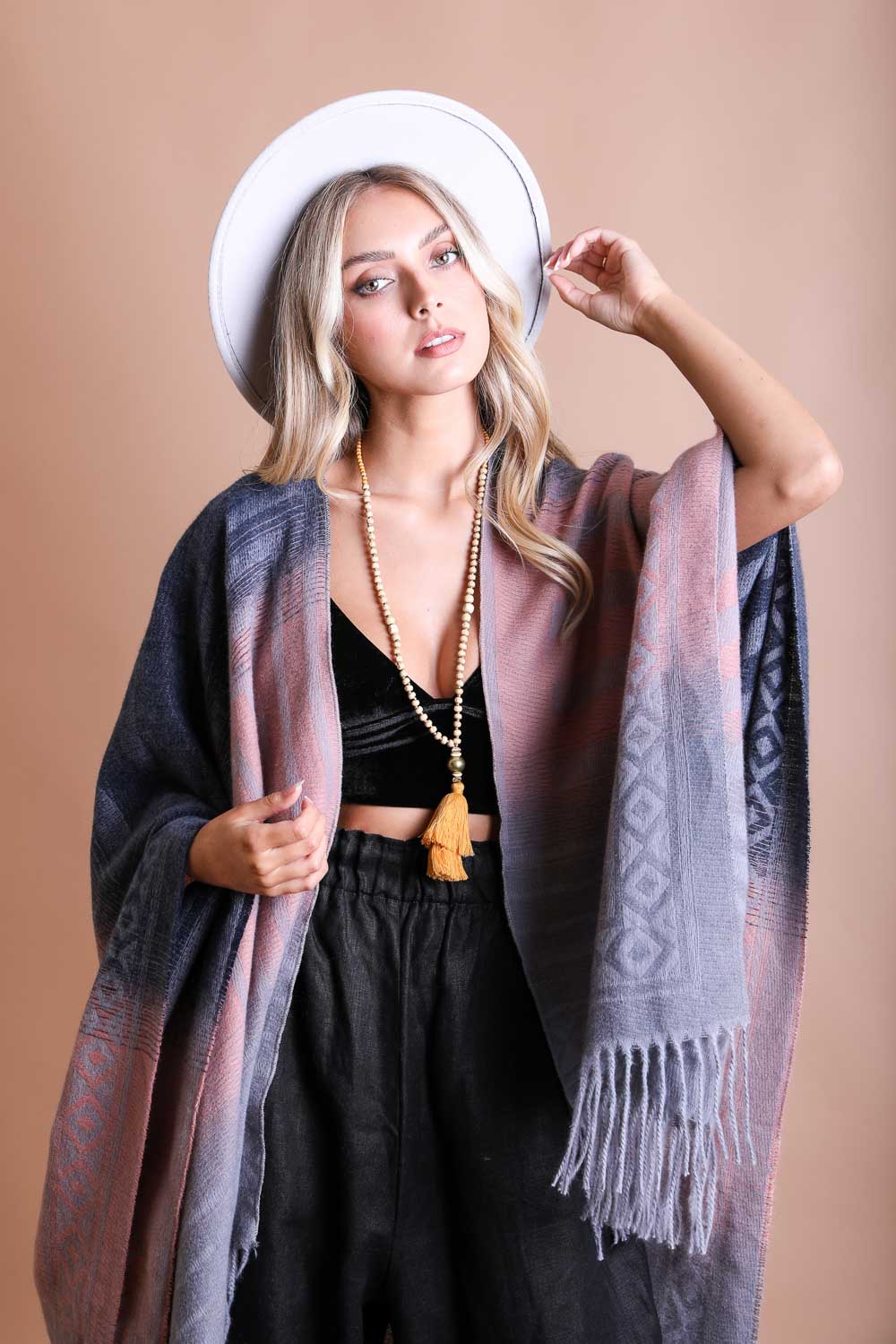 Golden Mesa Tassel Serape Wrap