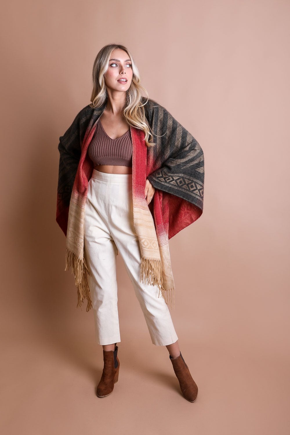 Golden Mesa Tassel Serape Wrap