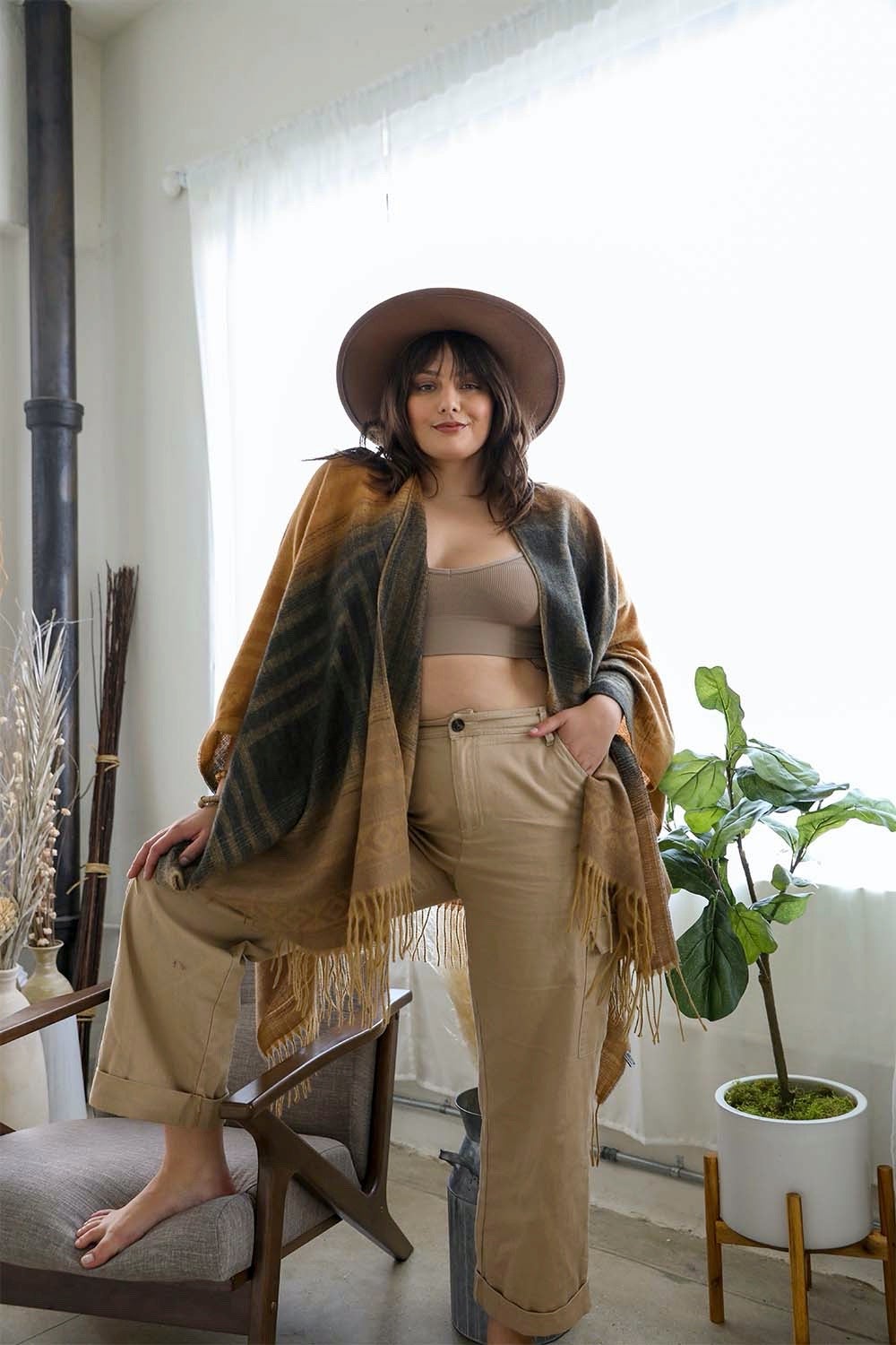Golden Mesa Tassel Serape Wrap
